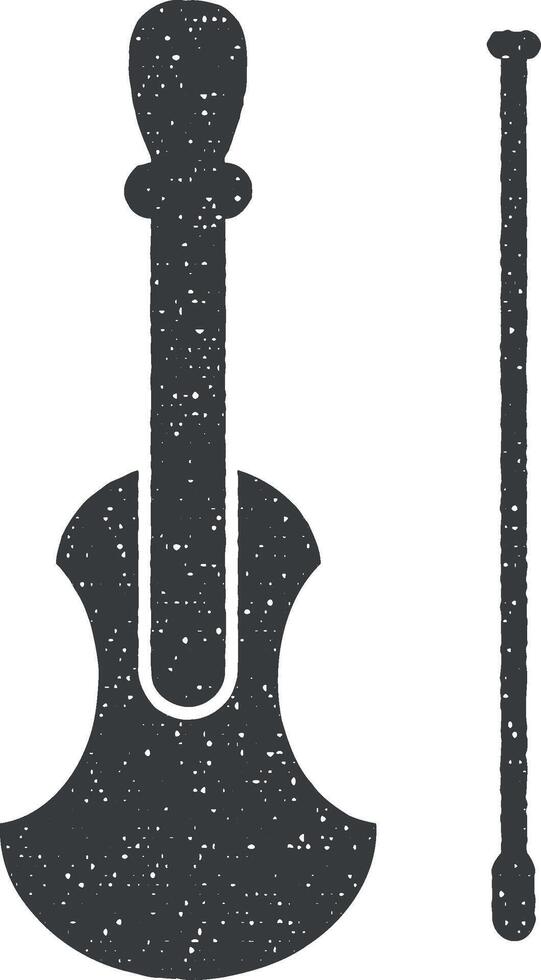 violin vector icon illustration with stamp effect