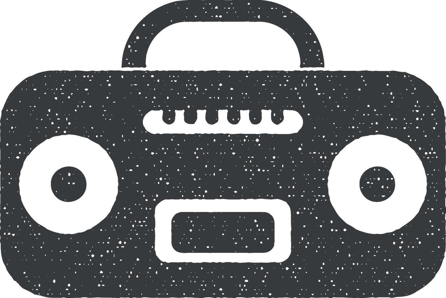 record player vector icon illustration with stamp effect