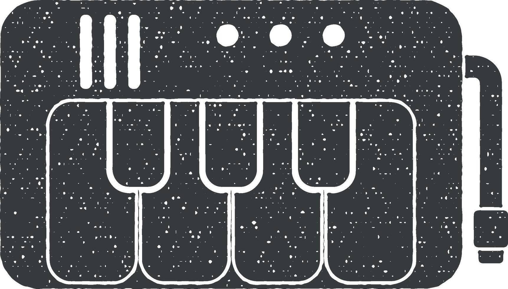 mini synthesizer vector icon illustration with stamp effect