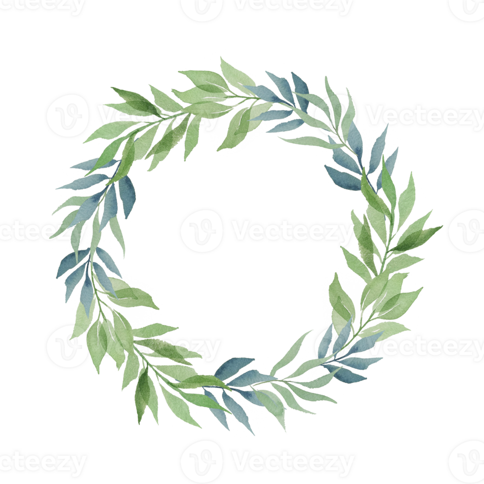 watercolor greenery wreath png