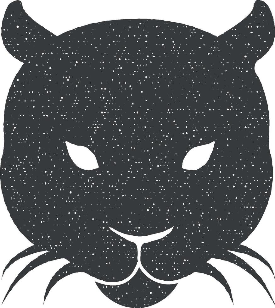 head of panther silhouette vector icon illustration with stamp effect