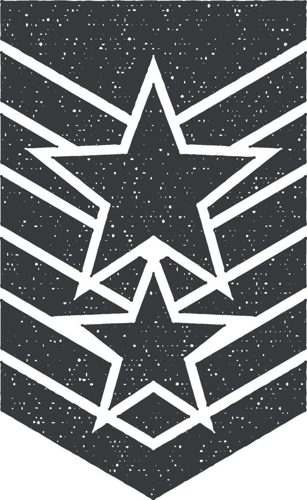 military epaulettes vector icon illustration with stamp effect