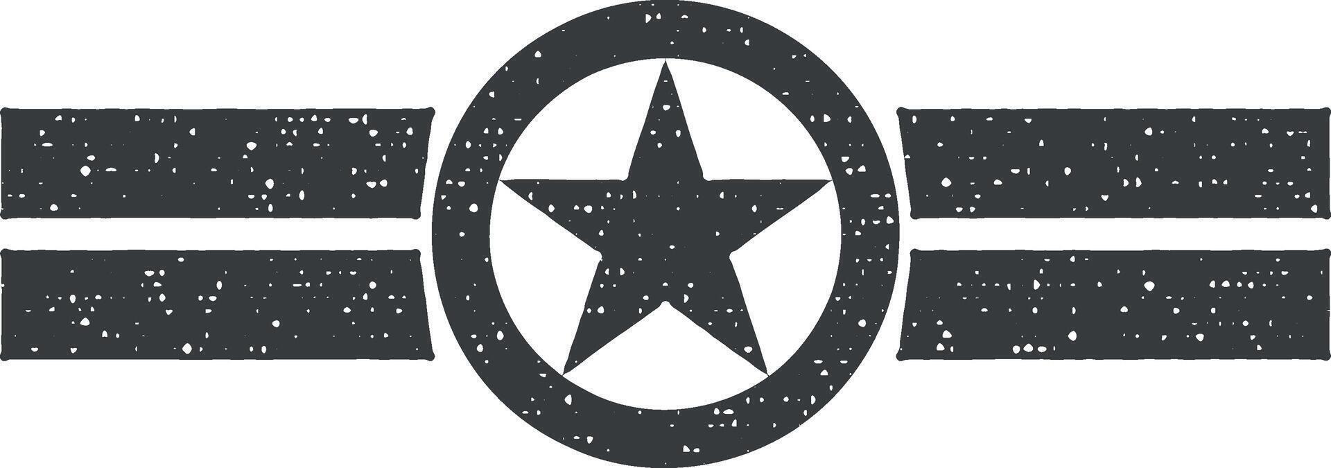 estrella en un circulo vector icono ilustración con sello efecto