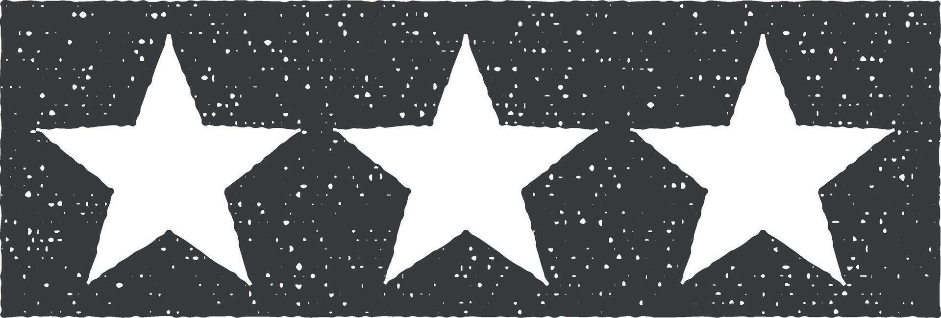 shoulder straps three stars vector icon illustration with stamp effect