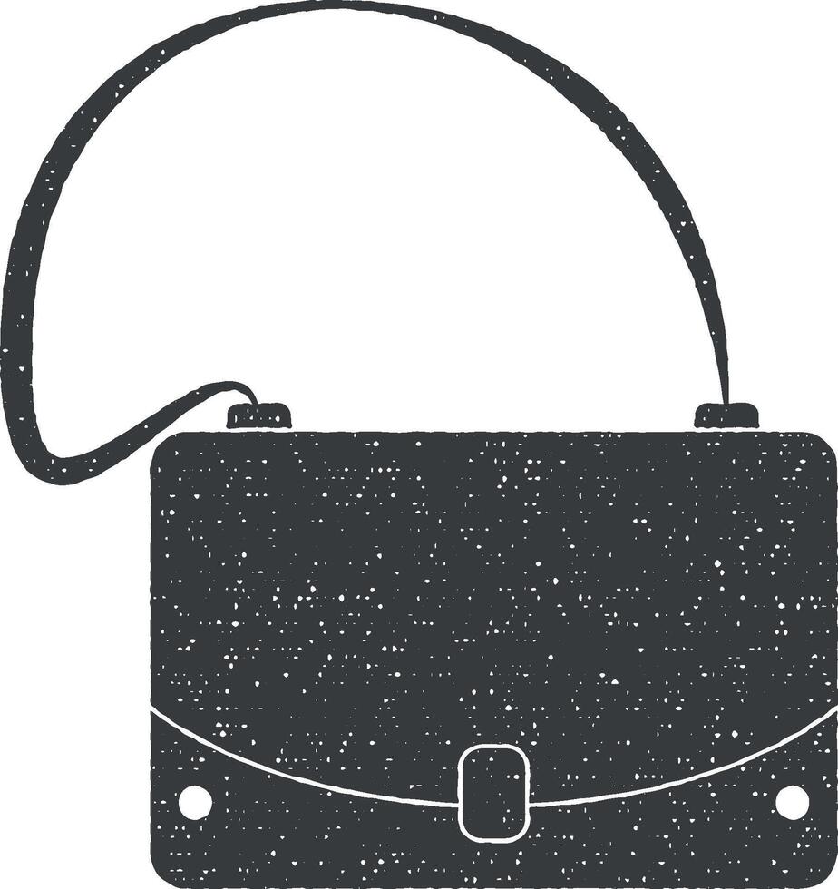 ladies handbag vector icon illustration with stamp effect