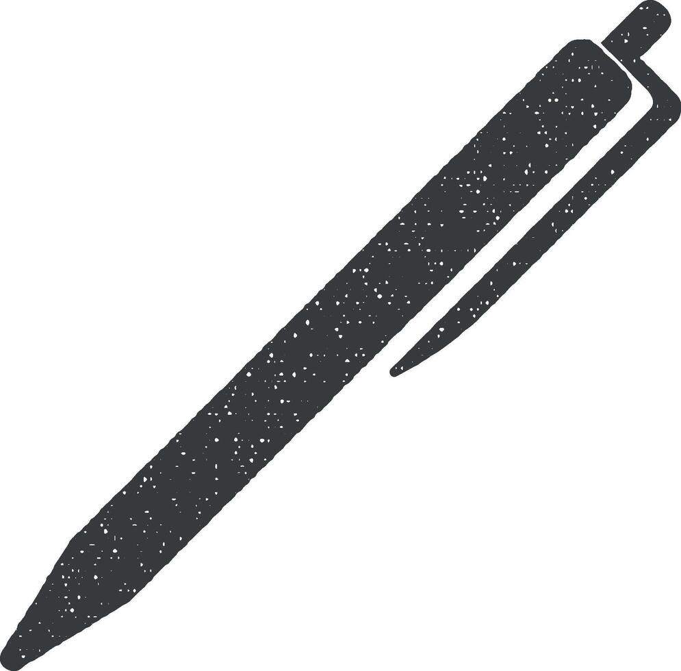 a pen vector icon illustration with stamp effect