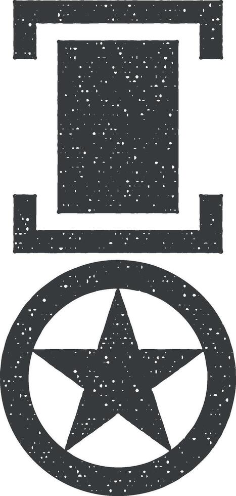 military medal vector icon illustration with stamp effect