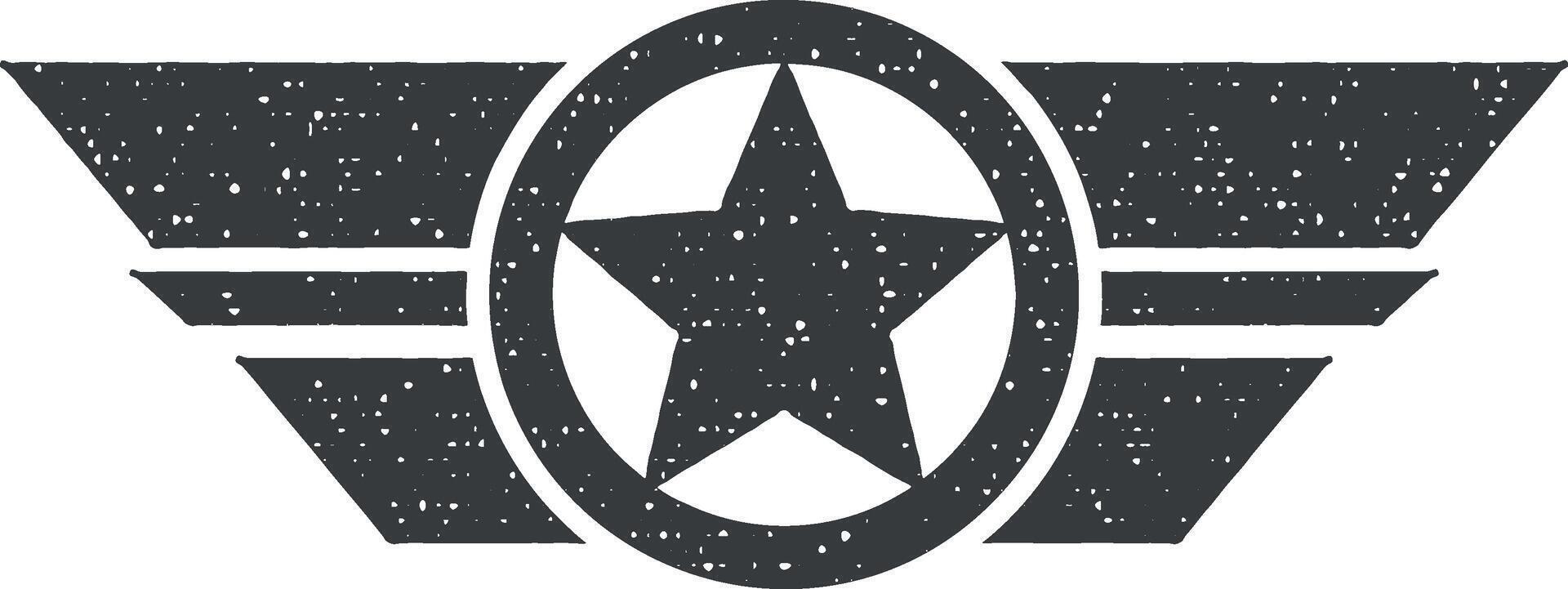 star in a circle vector icon illustration with stamp effect