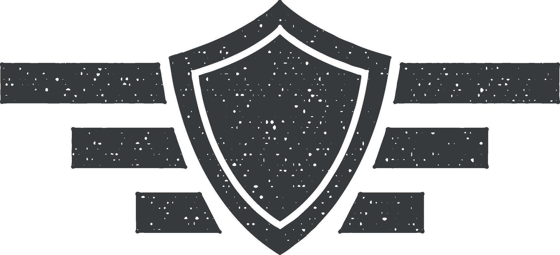 medal shield vector icon illustration with stamp effect