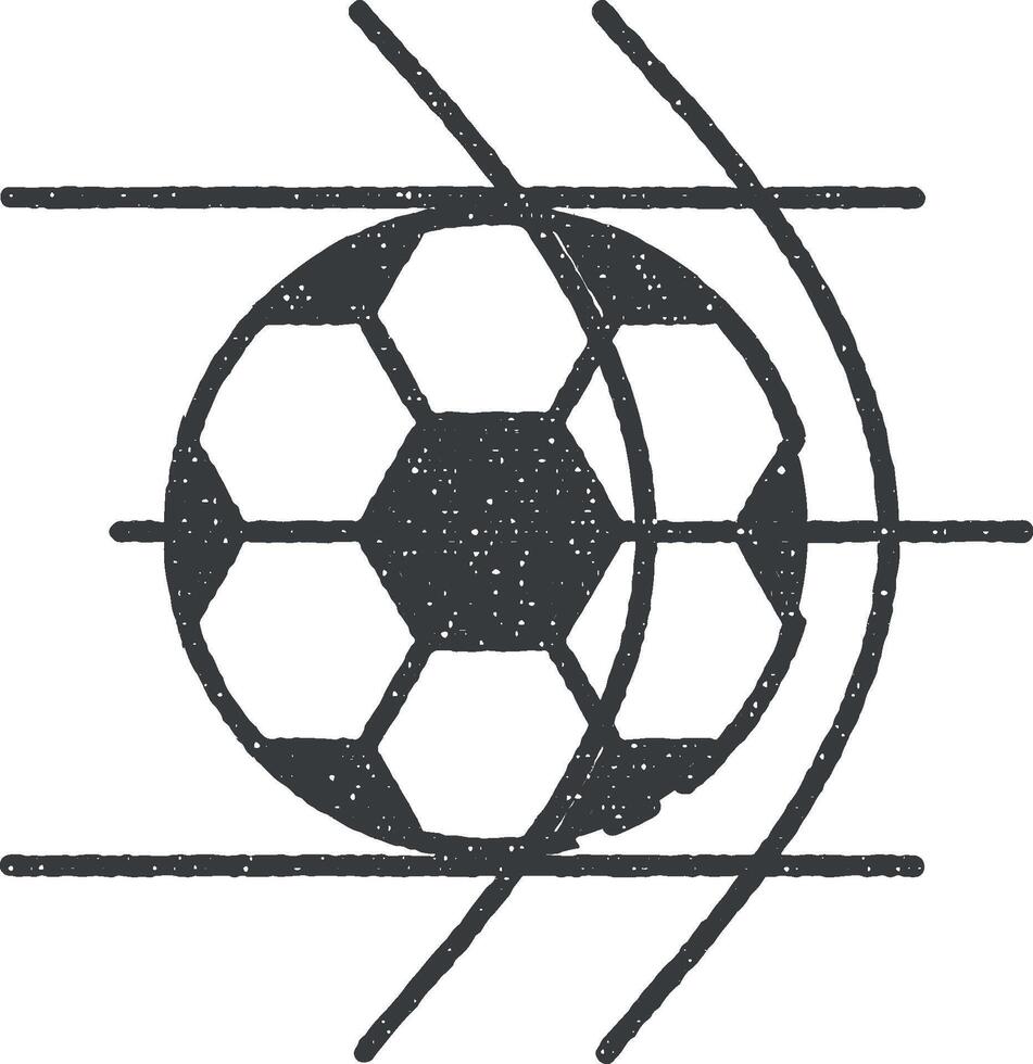 meta, puerta, fútbol puerta, deporte vector icono ilustración con sello efecto
