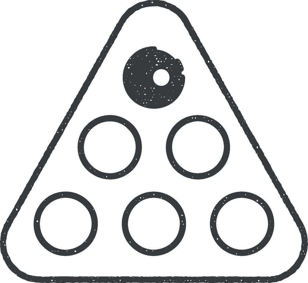 Billiard, sport, gambling vector icon illustration with stamp effect