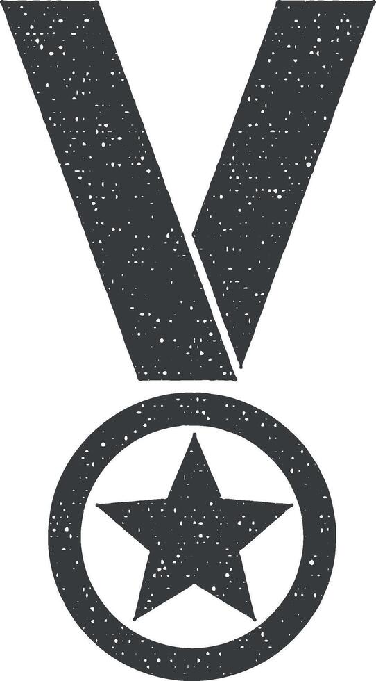 star medal vector icon illustration with stamp effect