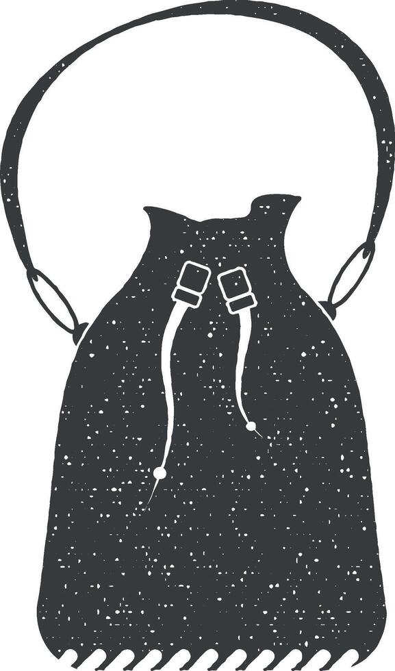ladies handbag vector icon illustration with stamp effect
