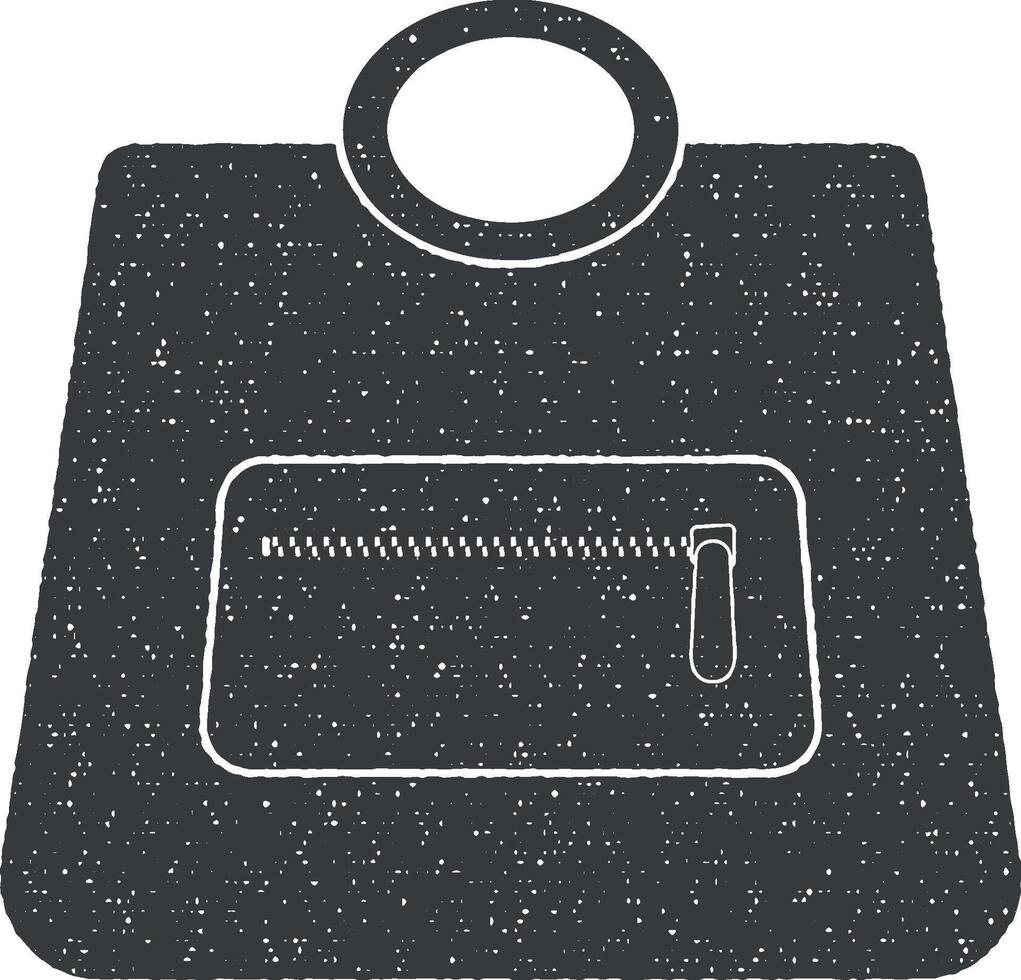 ladies handbag vector icon illustration with stamp effect