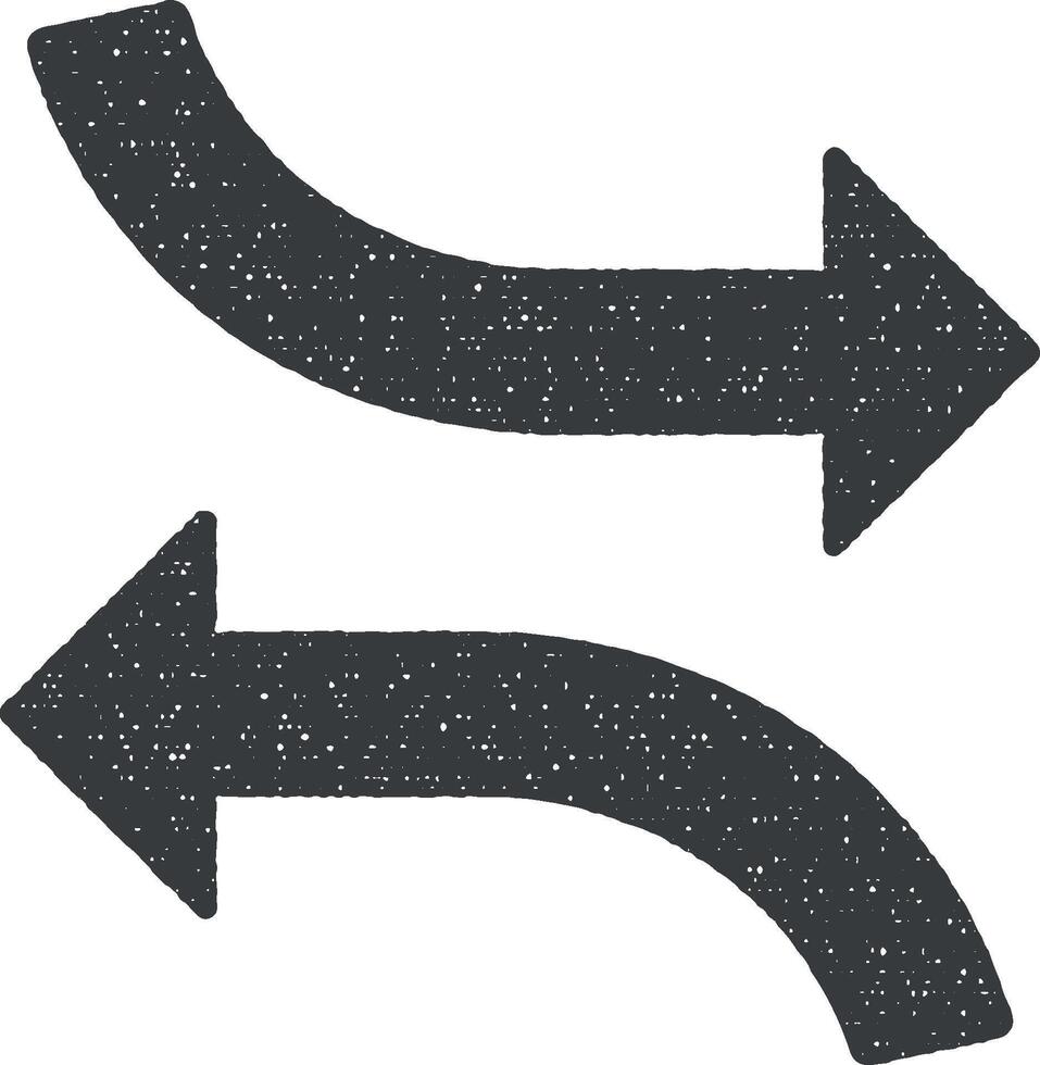 Arrow left right vector icon illustration with stamp effect