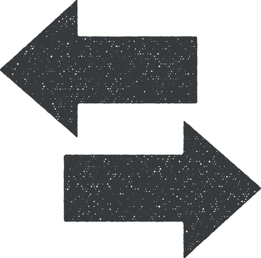 Arrow left right vector icon illustration with stamp effect