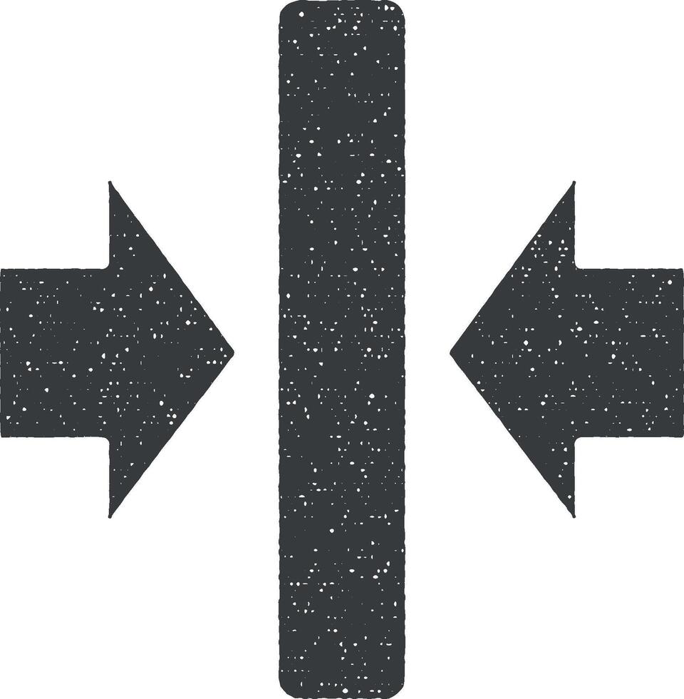 Arrow left right vector icon illustration with stamp effect