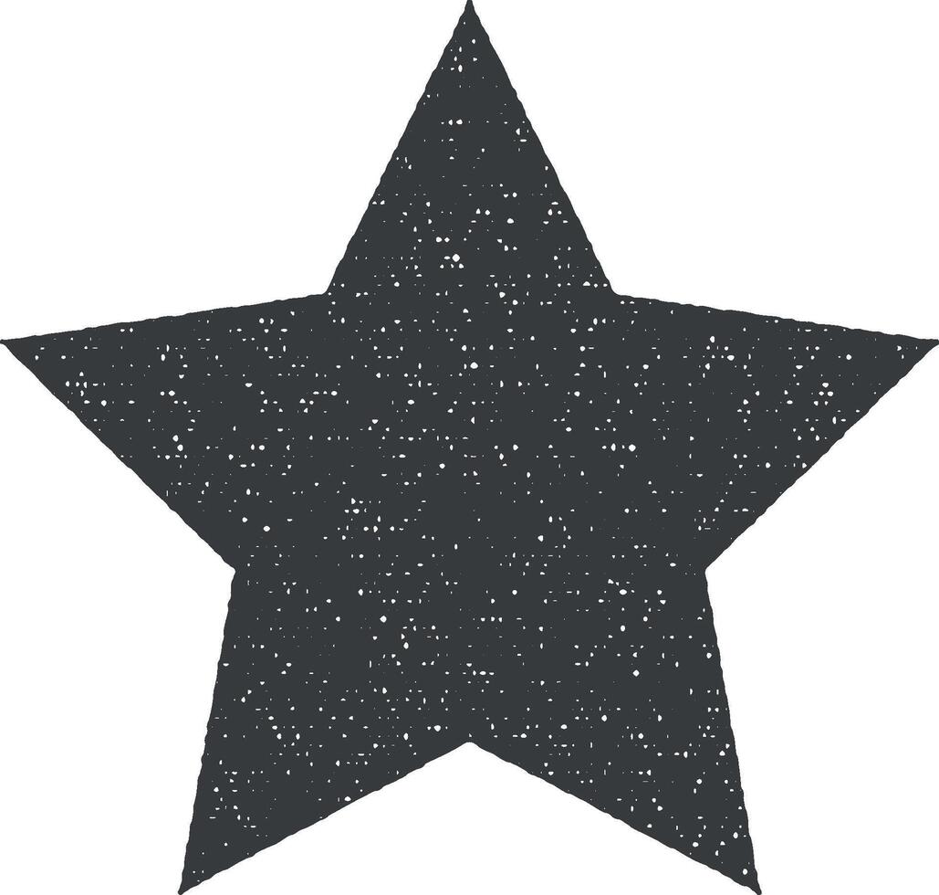 cinco puntas estrella vector icono ilustración con sello efecto