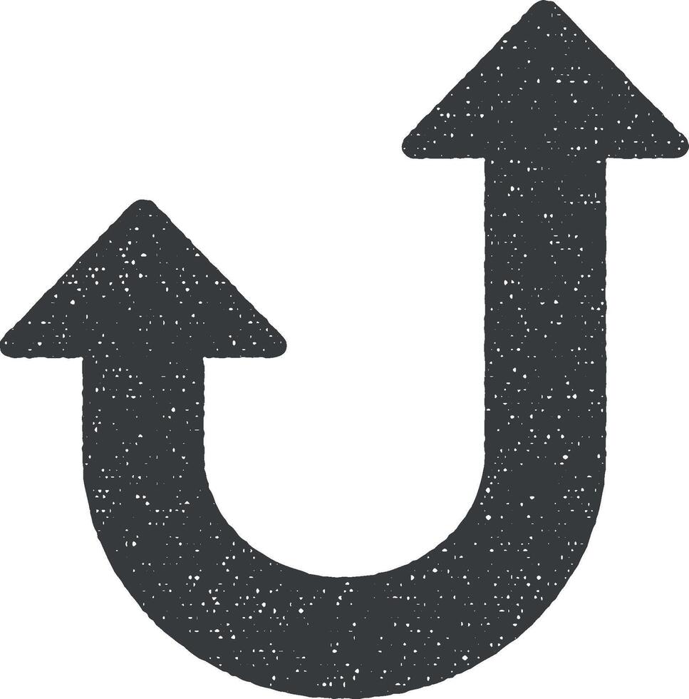 Arrow rotate vector icon illustration with stamp effect