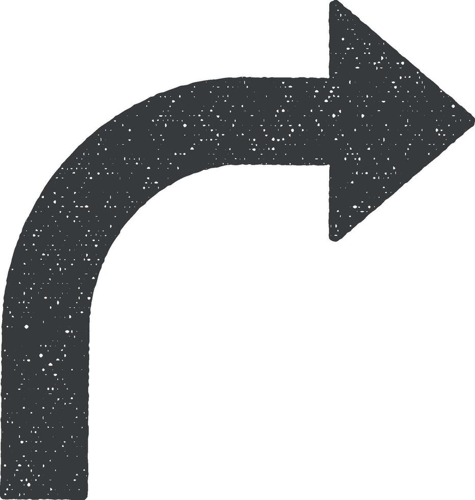 Arrow rotate right vector icon illustration with stamp effect