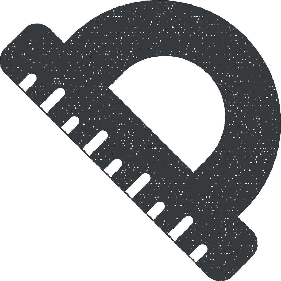 protractor vector icon illustration with stamp effect