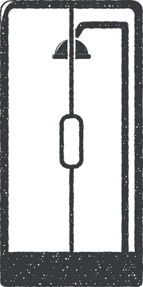 ducha cabina vector icono ilustración con sello efecto