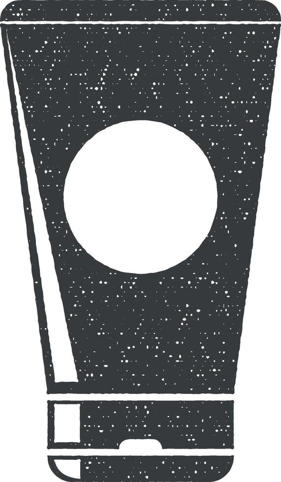 a tube of cream vector icon illustration with stamp effect