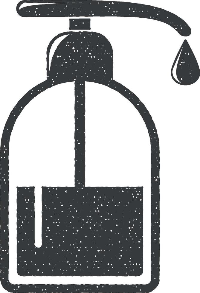 liquid soap vector icon illustration with stamp effect