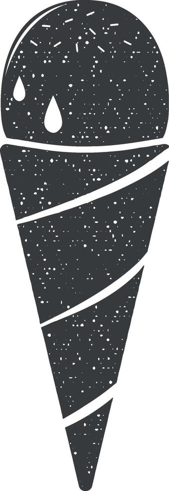 hielo crema vector icono ilustración con sello efecto