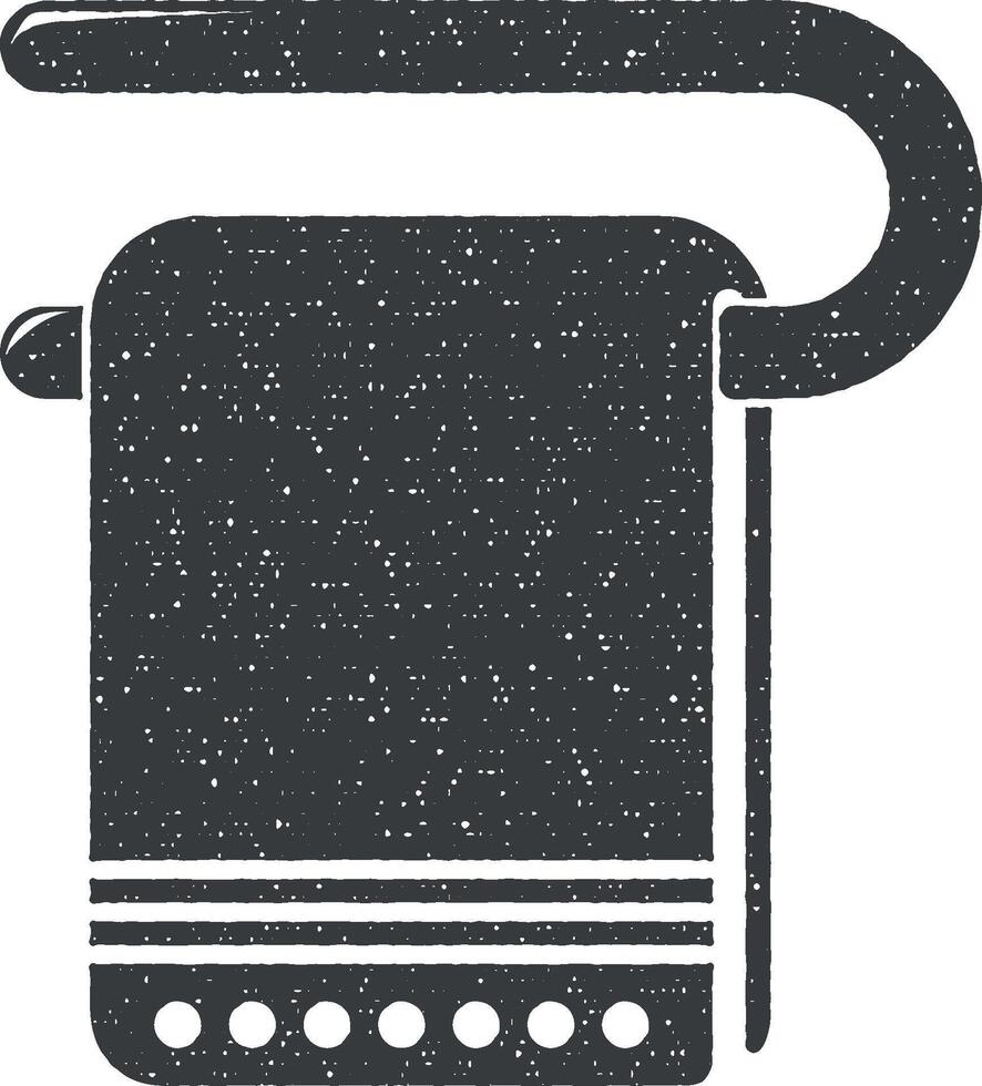 toalla en un percha vector icono ilustración con sello efecto
