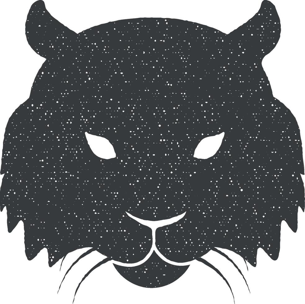 head of lioness silhouette vector icon illustration with stamp effect