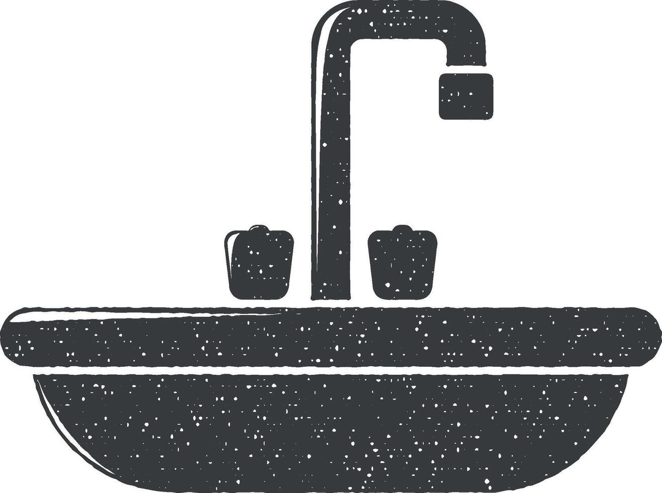 Sink in the bathroom vector icon illustration with stamp effect