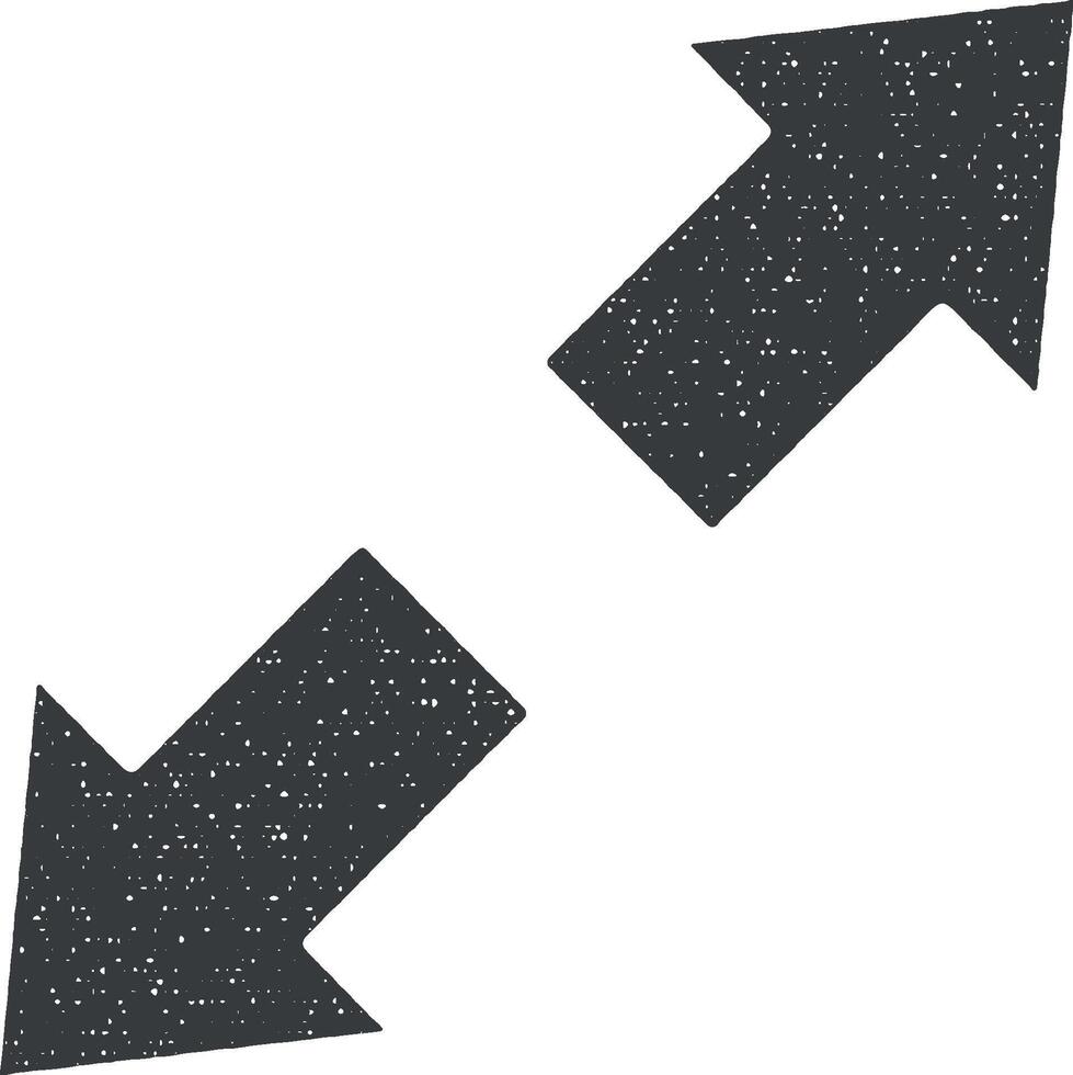 flecha expandir vector icono ilustración con sello efecto