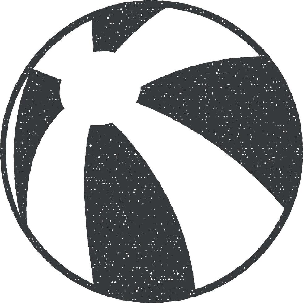 beach ball vector icon illustration with stamp effect