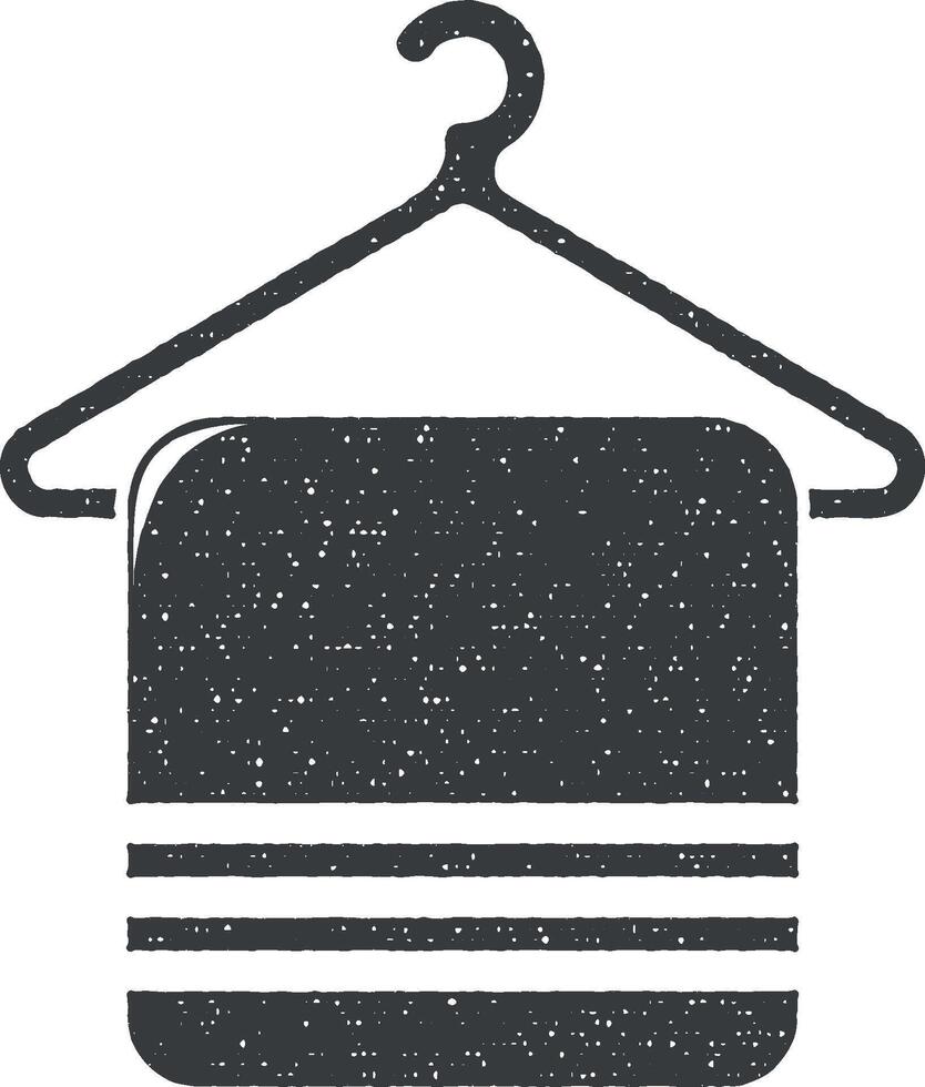 towel on a hanger vector icon illustration with stamp effect