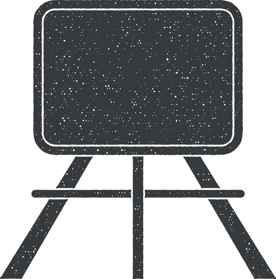 easel vector icon illustration with stamp effect