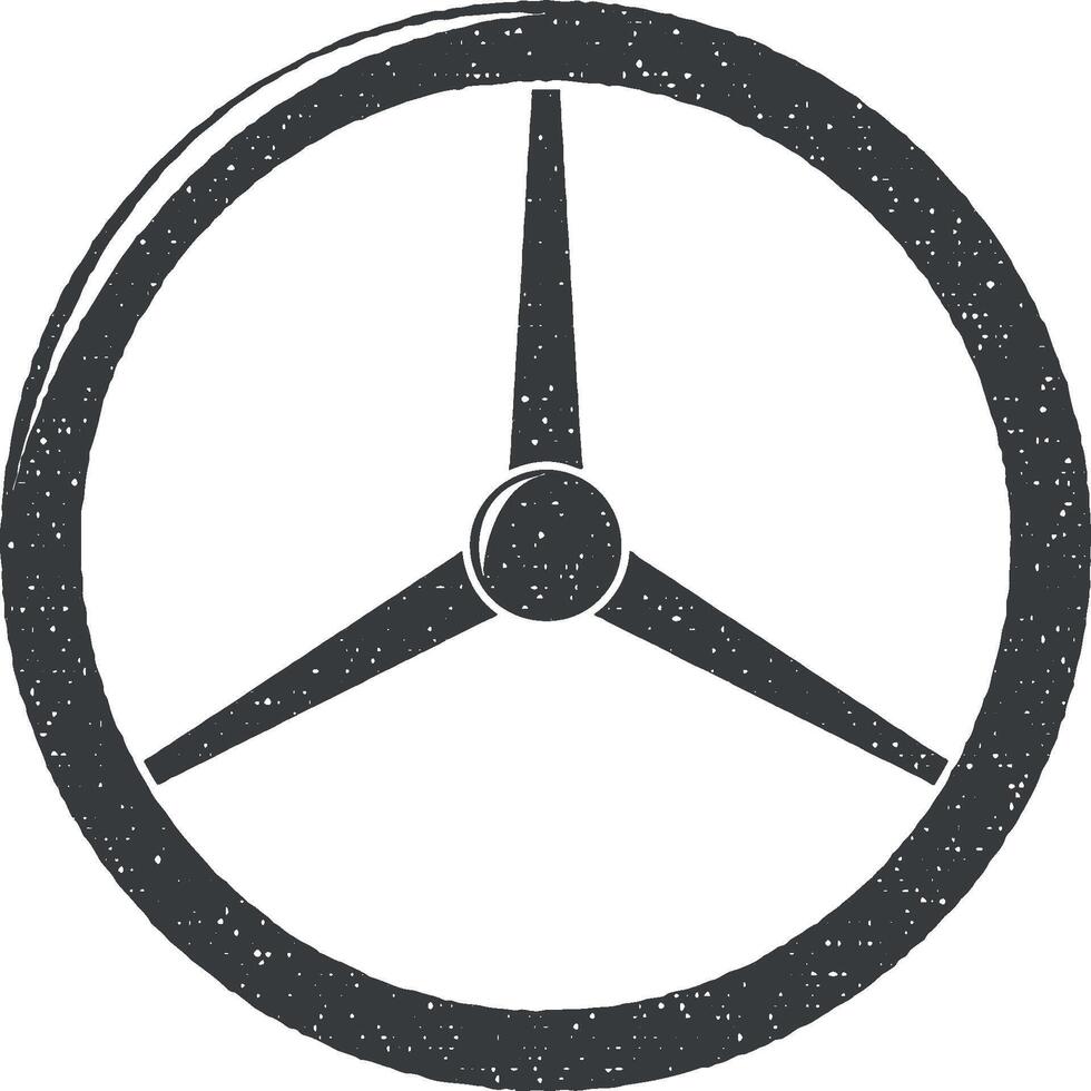 classic car steering wheel vector icon illustration with stamp effect