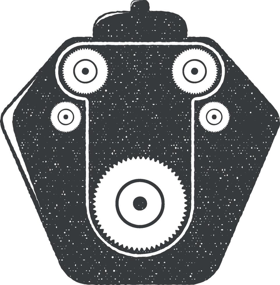 car engine vector icon illustration with stamp effect