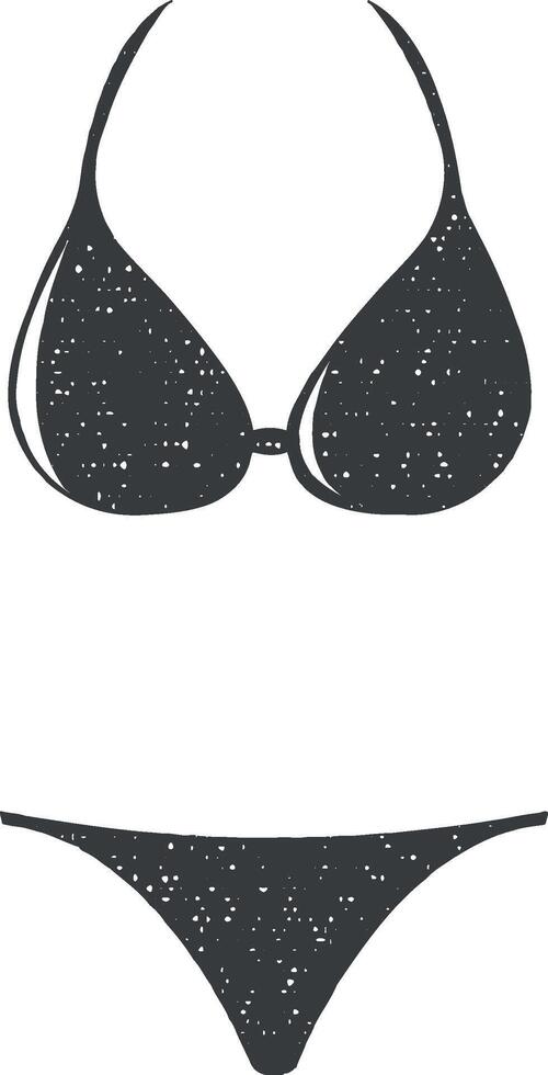 swimsuit vector icon illustration with stamp effect