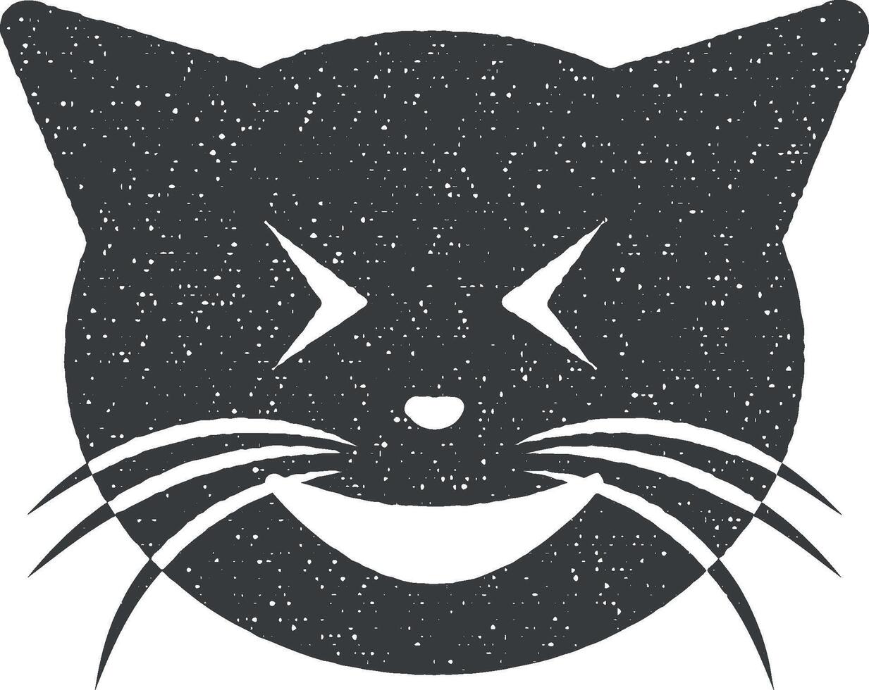 laughing cat vector icon illustration with stamp effect