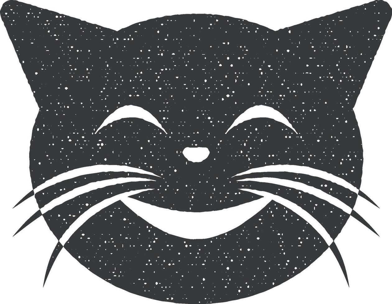 cutie cat vector icon illustration with stamp effect