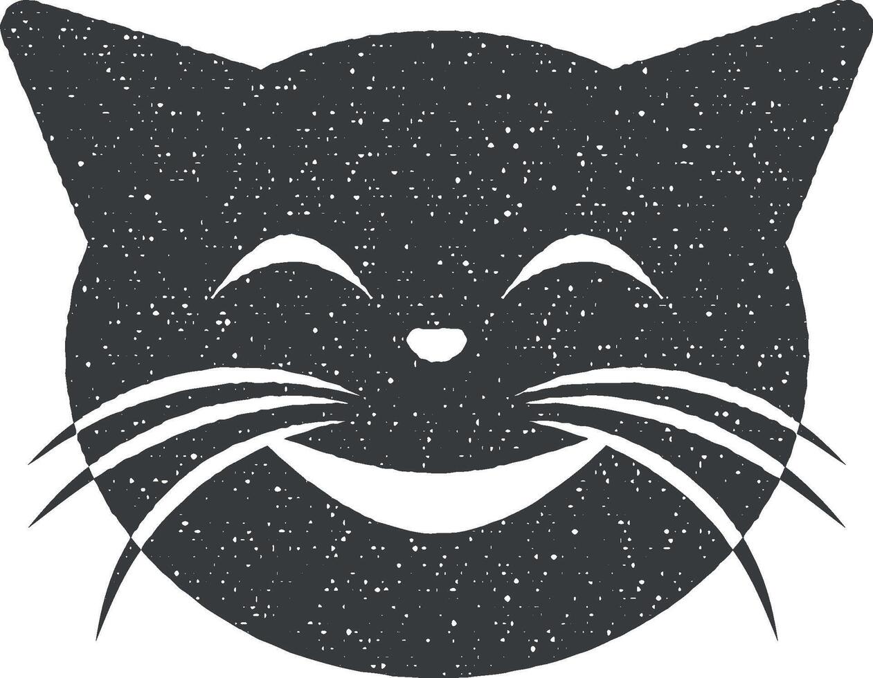 cutie cat vector icon illustration with stamp effect