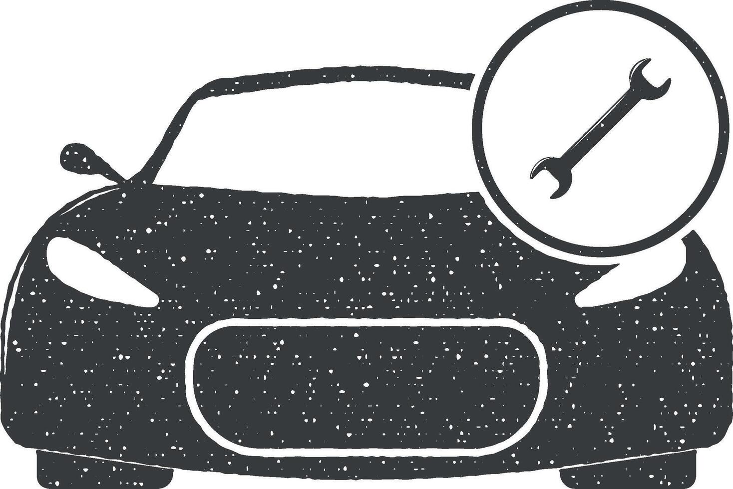 auto Servicio vector icono ilustración con sello efecto