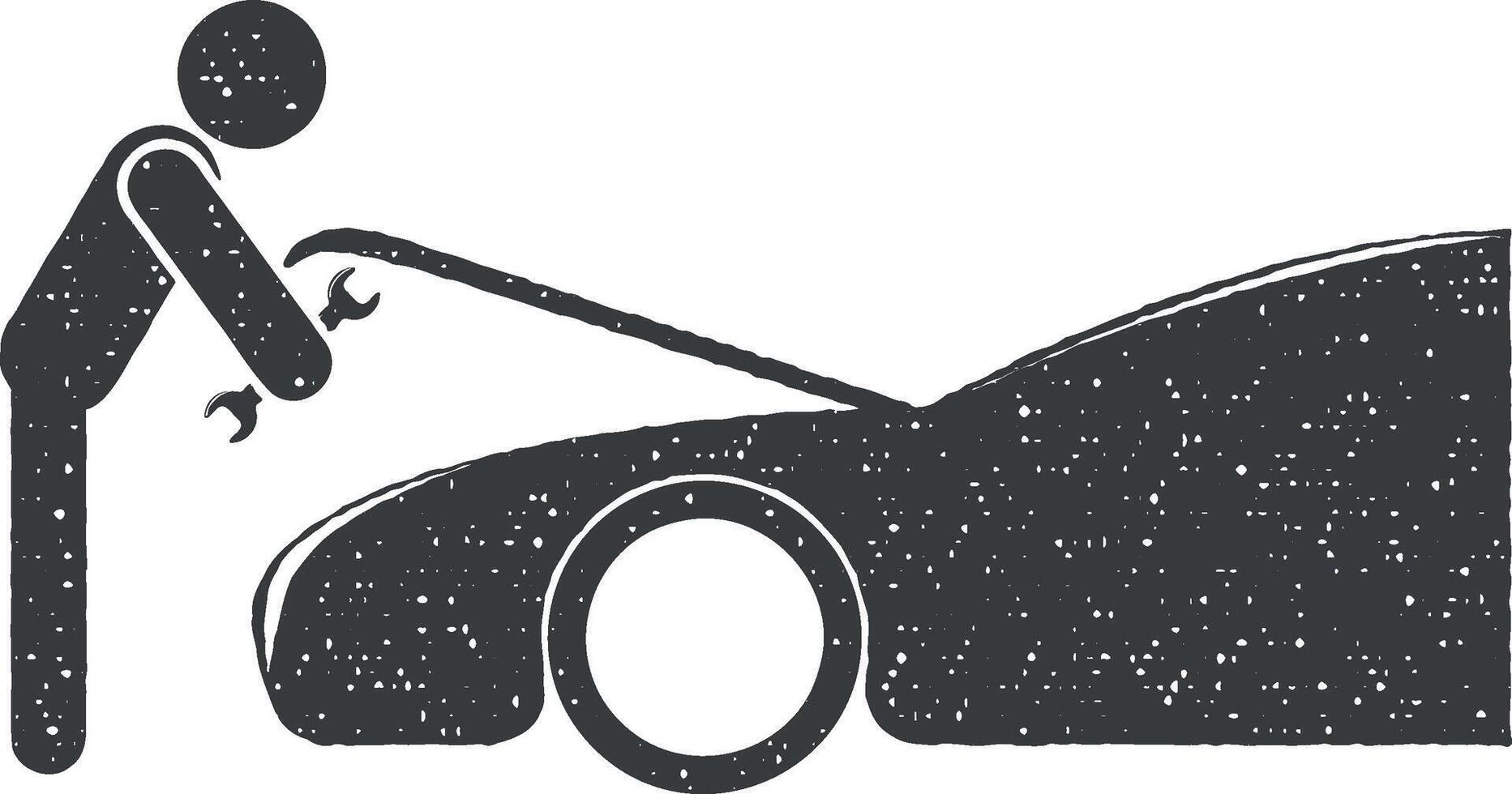 engine repair vector icon illustration with stamp effect