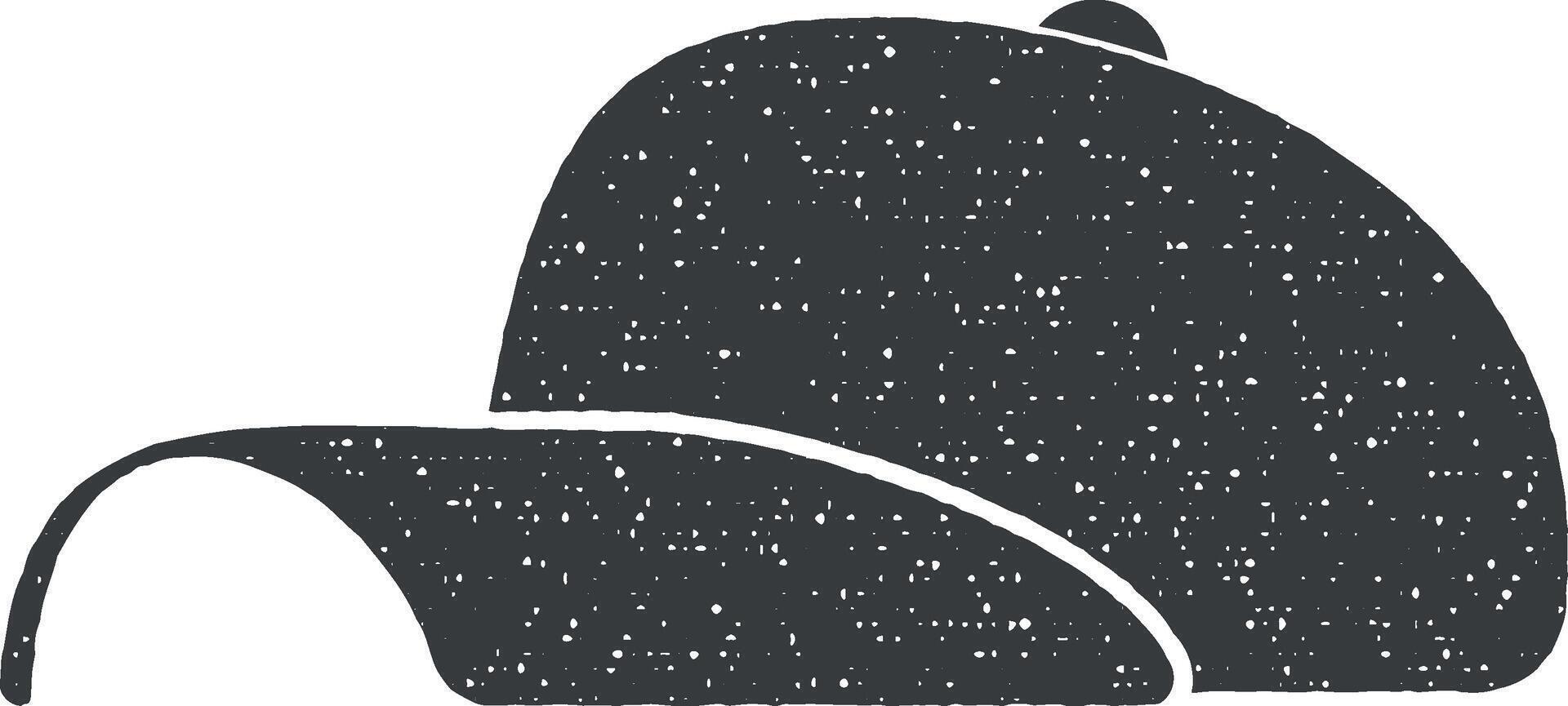 baseball cap vector icon illustration with stamp effect