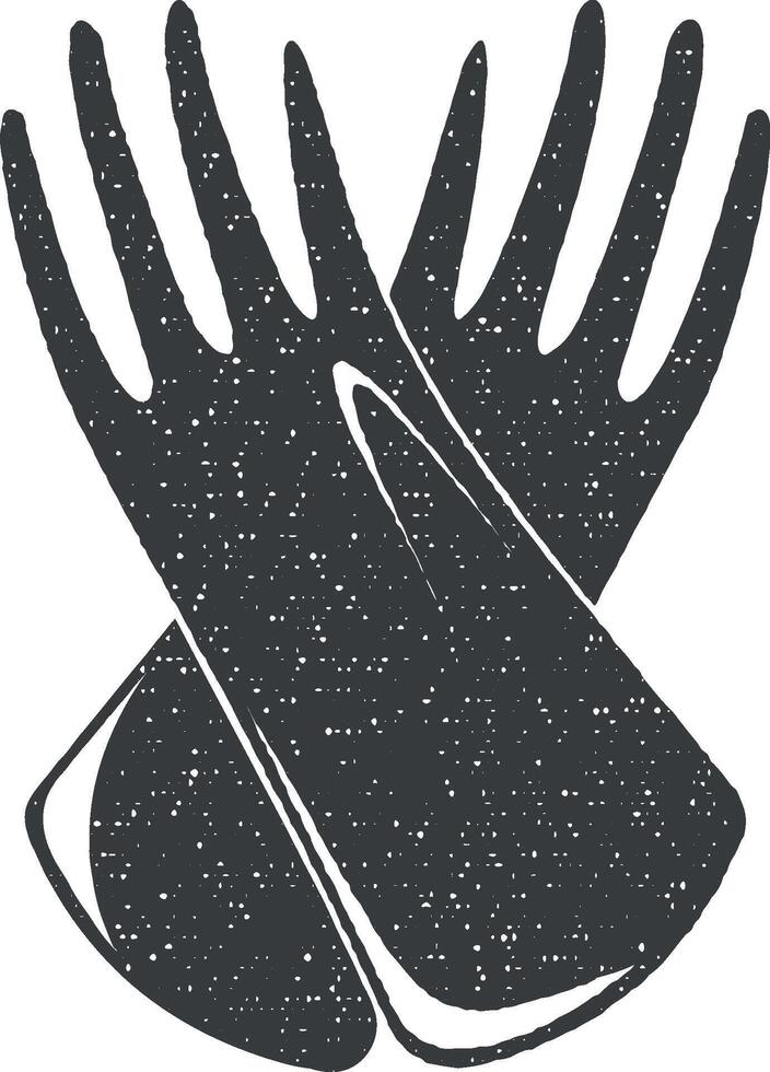 dishwashing gloves vector icon illustration with stamp effect
