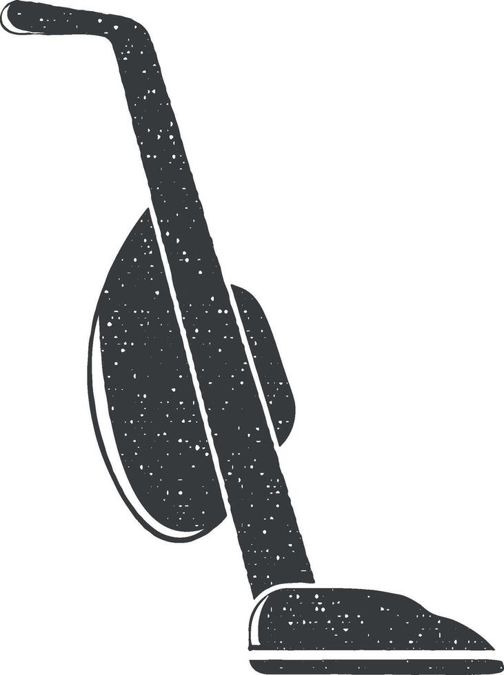 manual vacuum cleaner vector icon illustration with stamp effect