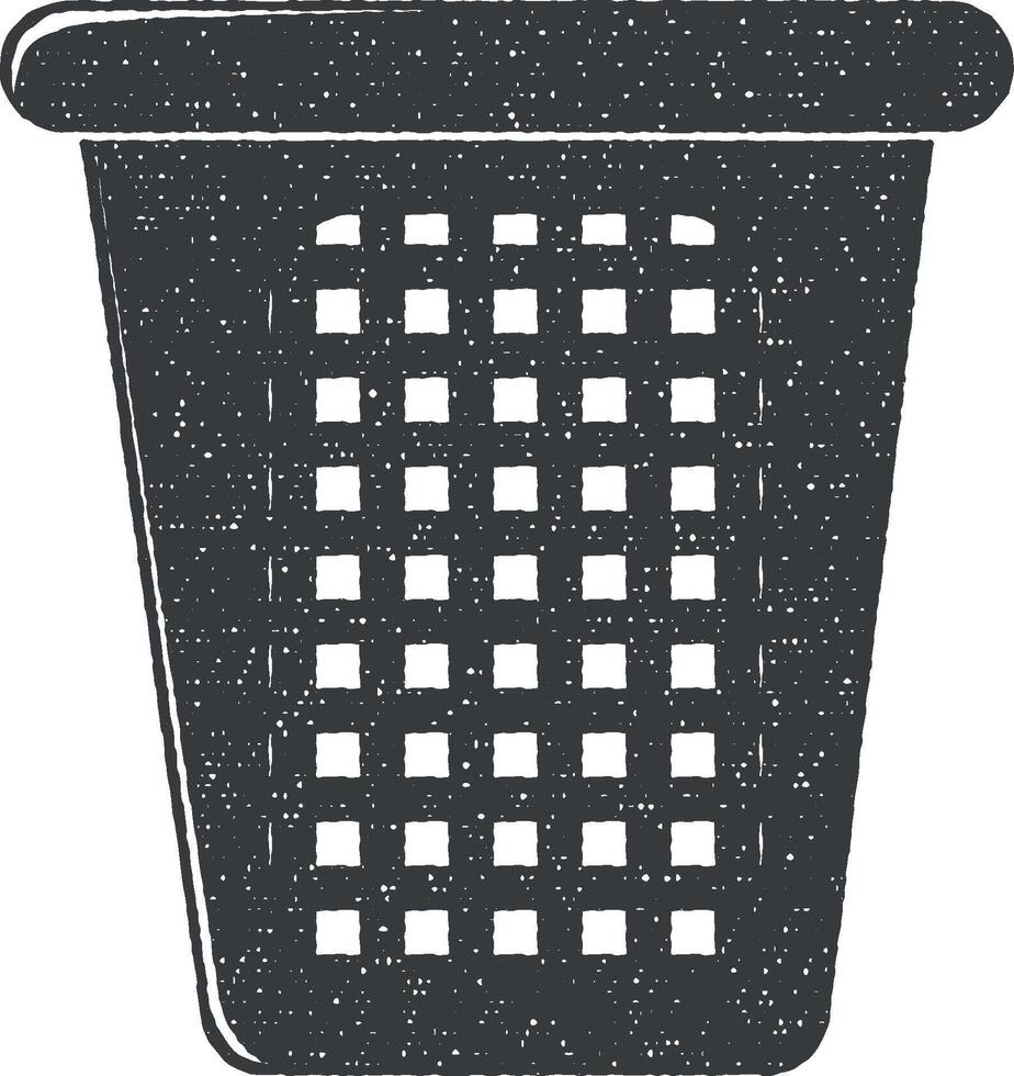 laundry basket vector icon illustration with stamp effect