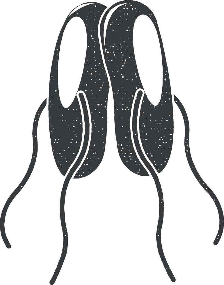 pointe vector icon illustration with stamp effect