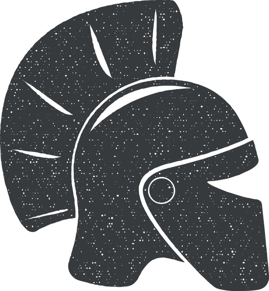 roman helmet vector icon illustration with stamp effect